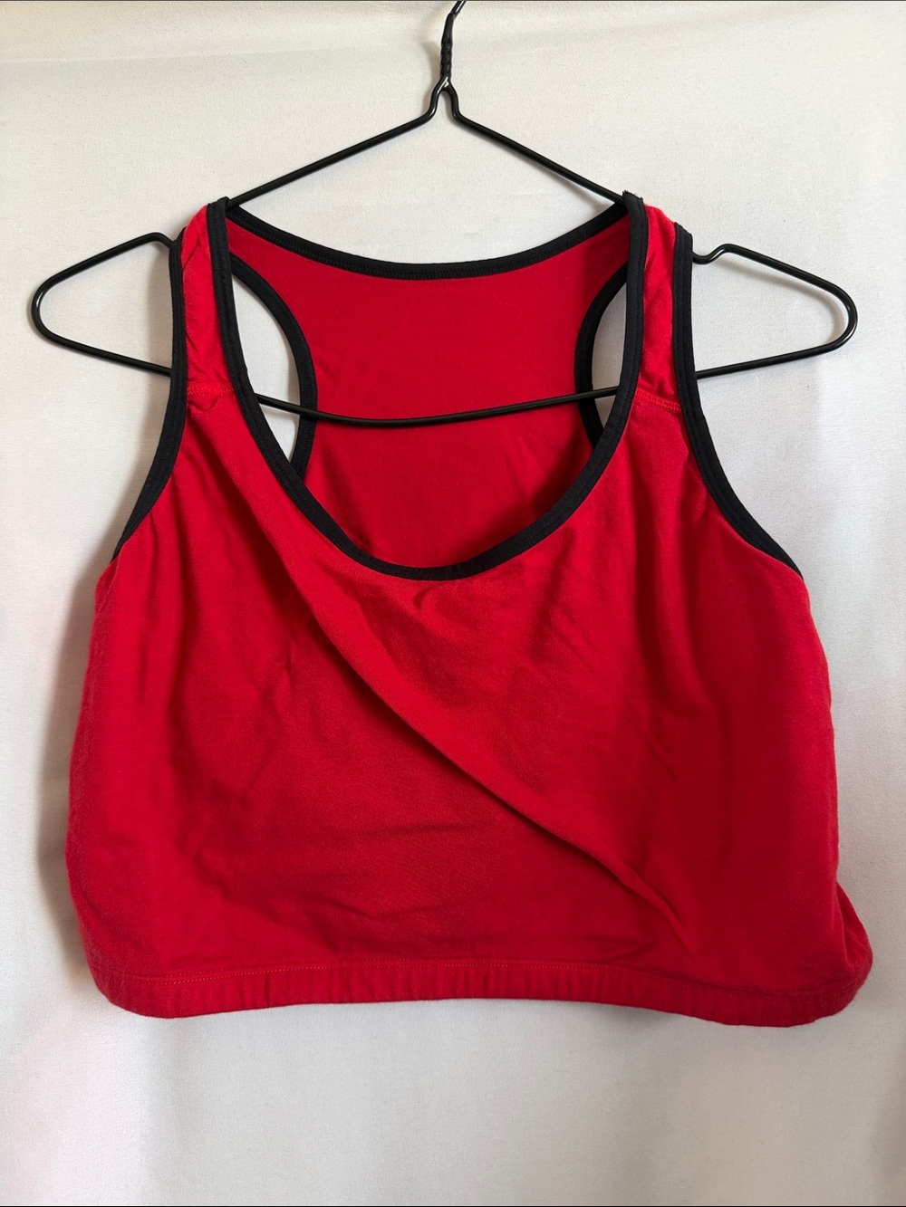 Fruit of the Loom Red Racerback Crop Bralette with Black Trim